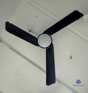 52 Inch DC Ceiling Fan, ABS Plastic, Remote Control, Black, White