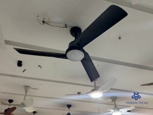 52 Inch DC Ceiling Fan, ABS Plastic, Remote Control, Black, White