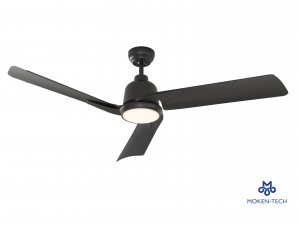 52 Inch DC Ceiling Fan, ABS Plastic, Remote Control, Black, White