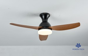 40 Inch DC Ceiling Fan, ABS Plastic, Remote Control, Black, White
