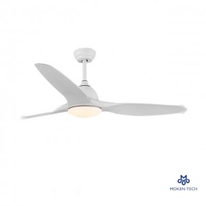52 Inch DC Ceiling Fan, ABS Plastic, Remote Control, Black, White