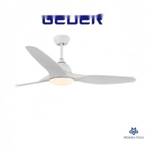 52 Inch DC Ceiling Fan, ABS Plastic, Remote Control, Black, White