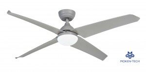 52 Inch DC Ceiling Fan with LED Light, ABS Plastic, Remote Control, Black