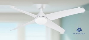 52 Inch DC Ceiling Fan with LED Light, ABS Plastic, Remote Control, Black