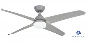 52 Inch DC Ceiling Fan with LED Light, ABS Plastic, Remote Control, Black