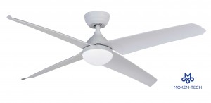 52 Inch DC Ceiling Fan with LED Light, ABS Plastic, Remote Control, Black