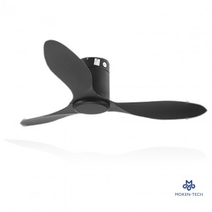 48 Inch DC Ceiling Fan, ABS Plastic, Remote Control, Black, White