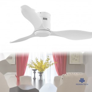 48 Inch DC Ceiling Fan, ABS Plastic, Remote Control, Black, White
