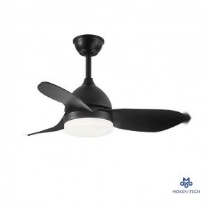 38 Inch DC Ceiling Fan, ABS Plastic, Remote Control, Black, White