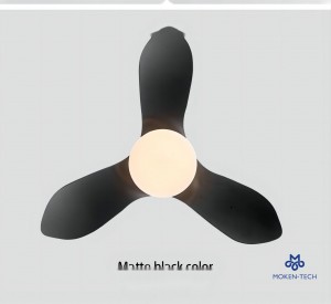 38 Inch DC Ceiling Fan, ABS Plastic, Remote Control, Black, White