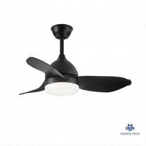 38 Inch DC Ceiling Fan, ABS Plastic, Remote Control, Black, White