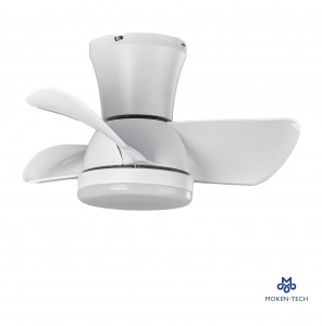 20 Inch DC Ceiling Fan, ABS Plastic, Remote Control, Black, White