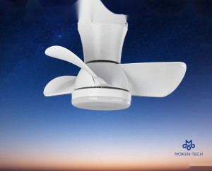 20 Inch DC Ceiling Fan, ABS Plastic, Remote Control, Black, White