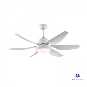 54 Inch DC Ceiling Fan, ABS Plastic, Remote Control, Black, White