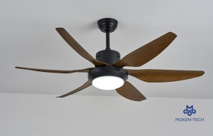 54 Inch DC Ceiling Fan, ABS Plastic, Remote Control, Black, White