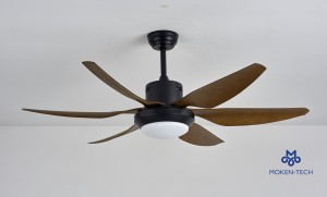 54 Inch DC Ceiling Fan, ABS Plastic, Remote Control, Black, White