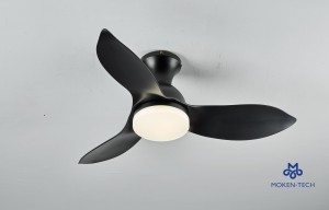 38 Inch DC Ceiling Fan, ABS Plastic, Remote Control, Black, White