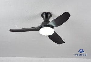 40 Inch DC Ceiling Fan, ABS Plastic, Remote Control, Black, White