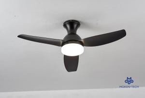 40 Inch DC Ceiling Fan, ABS Plastic, Remote Control, Black, White