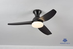 40 Inch DC Ceiling Fan, ABS Plastic, Remote Control, Black, White