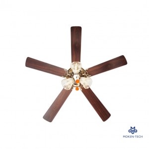 52 Inch DC Ceiling Fan with LED Light, Plywood blades, Remote Control, ANTIQUE