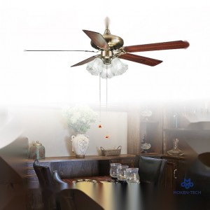 52 Inch DC Ceiling Fan with LED Light, Plywood blades, Remote Control, ANTIQUE