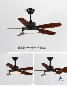 52 Inch DC Ceiling Fan, ABS Plastic, Remote Control, Black, White