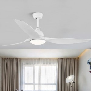 52/63 Inch White Black LED Ceiling Fan 3 ABS Blades BLDC Modern Ceiling Fan with Light
