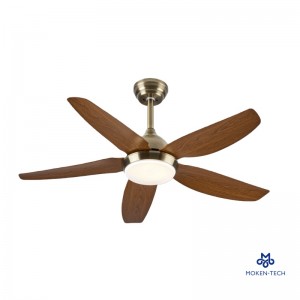 44 Inch DC Ceiling Fan with LED Light, 5 ABS Blades, Remote Control, 3 Colors