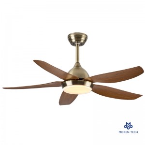 44 Inch DC Ceiling Fan with LED Light, 5 ABS Blades, Remote Control, 3 Colors