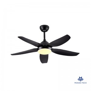 44 Inch DC Ceiling Fan with LED Light, 5 ABS Blades, Remote Control, 3 Colors