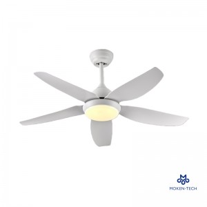 44 Inch DC Ceiling Fan with LED Light, 5 ABS Blades, Remote Control, 3 Colors